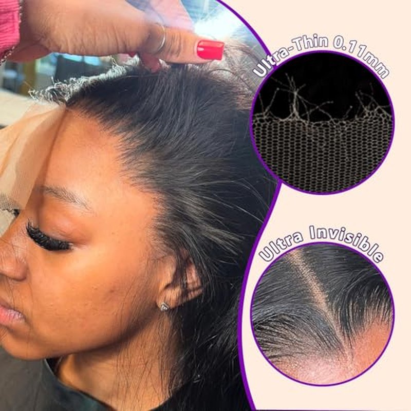 13x6 Body Wave Lace Front Wigs Human Hair 180% Density HD Lace Frontal Glueless Human Hair Wig for Women Pre Plucked with Baby Hair 28 inch