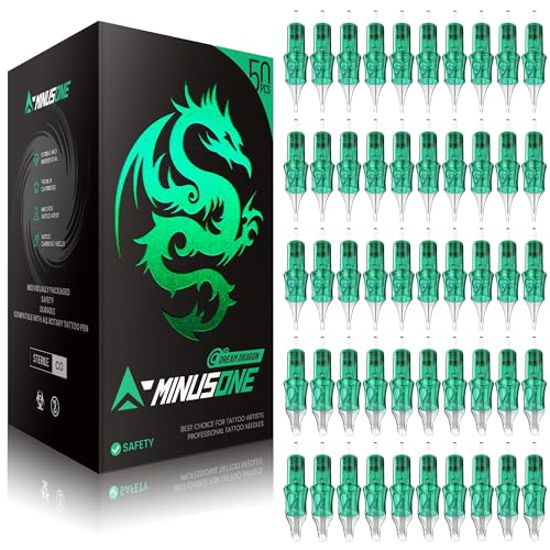 A-minusone 50Pcs Mixed Size #12 Tattoo Needles 5Pcs each of 5RL, 7RL, 9RL, 11RL, 5RS, 7RS, 9RS, 7RM, 9RM, 9M1 Assorted Disposable Tattoo Cartridge Needle Pro Sterilization & Safety for Tattoo Machines