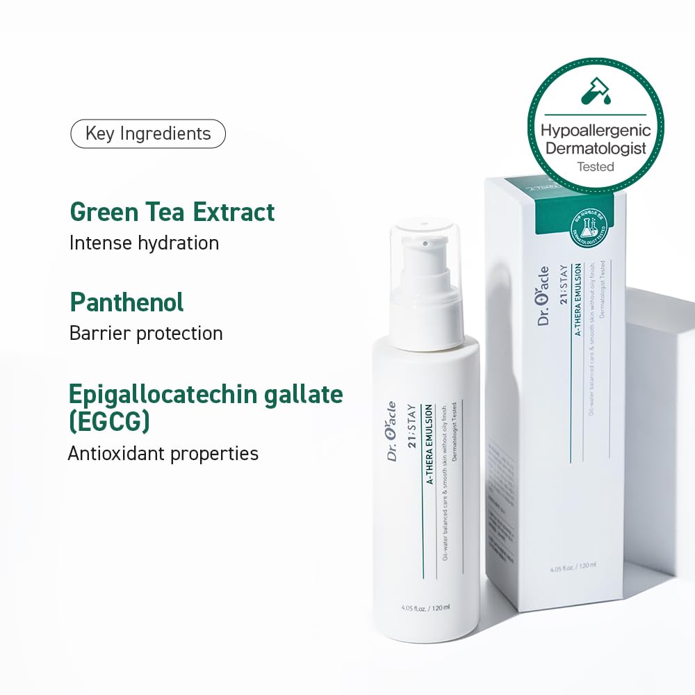 DR.ORACLE A-Thera Emulsion Face Moisturizer Moisturizing Facial Lotion for Sensitive Skin, (4.05fl.oz) Dermatologist Tested, 21;STAY