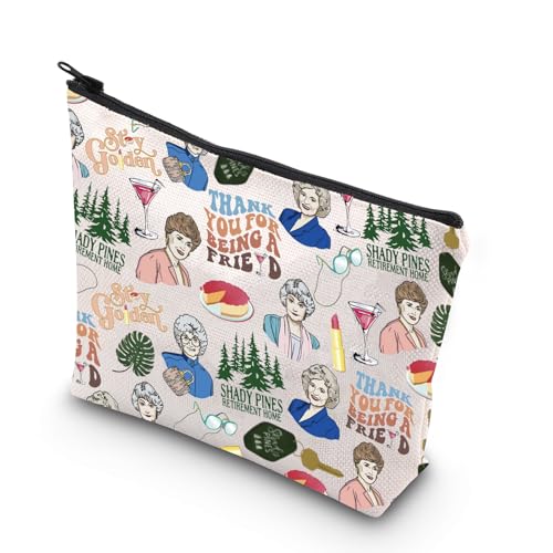 Sitcom Gift Golden TV Theme Makeup Bag Funny TV Bag For Friend Family BFF (Stay Golden)