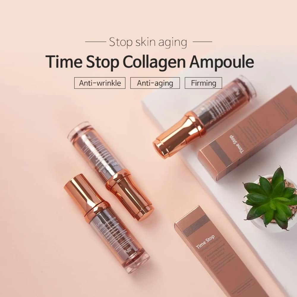 THE PLANT BASE Korean Collagen Serum – Time Stop Mushroom Ampoule, 76.5% Mushroom Extract & Vegan Collagen Face Serum for Anti-Aging, Firming & Plumping | K-Beauty Award Winner, 1.01 fl oz