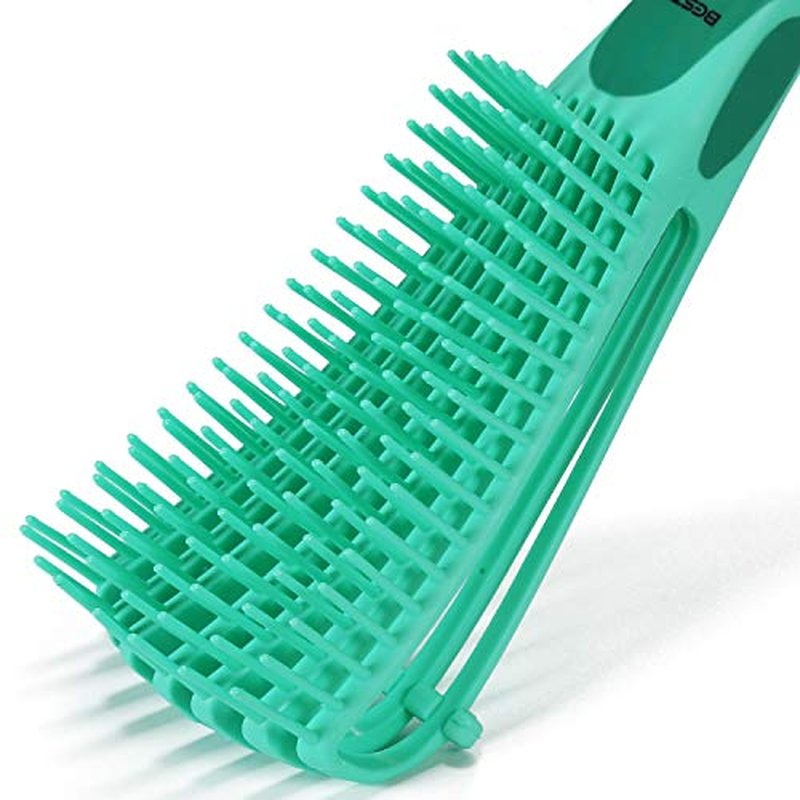 BESTOOL Detangling Brush for Black Natural Hair, Curly Hair Afro 3/4abc Texture - Faster and Easier Detangle Wet or Dry With No Pain (Green)
