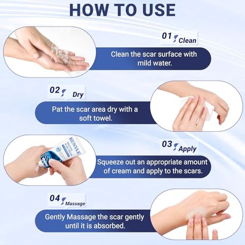 Scar Cream, Silicone Scar Gel, Advanced Scar Removal Cream for Surgical Scars, Stretch Marks Removal, Keloid Bump Removal, Old and New Scars 2.11 Oz (60g)