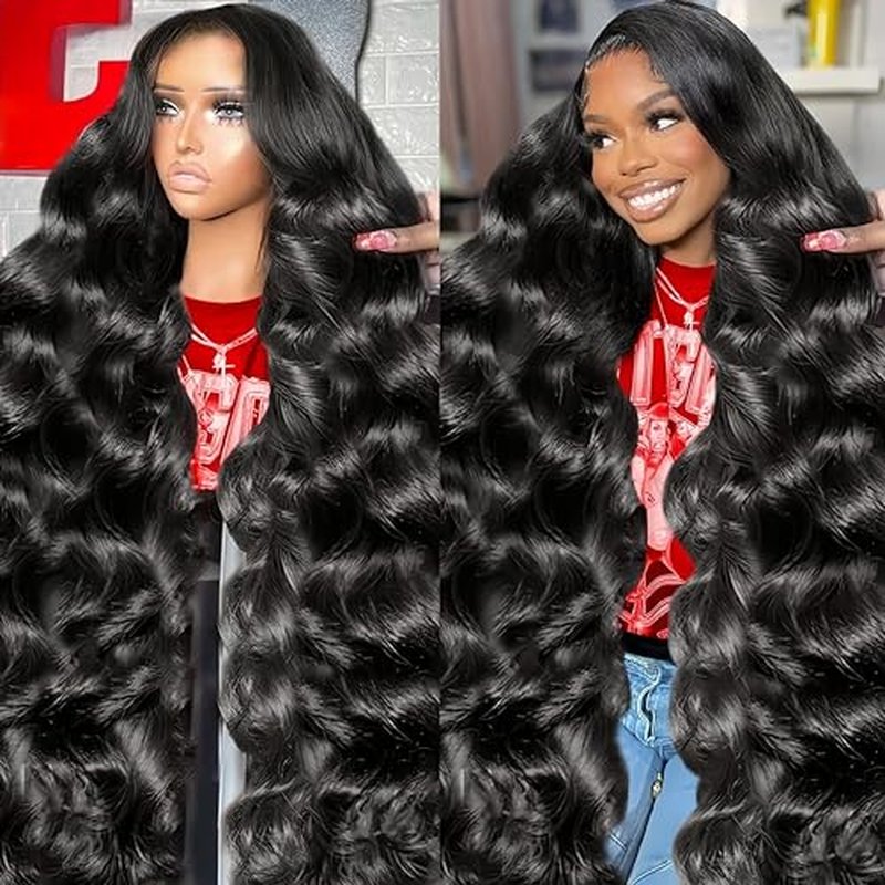 13x6 Lace Front Wigs Human Hair 220 Density Body Wave Lace Front Wigs Human Hair Wigs for Black Women 13x6 HD Lace Frontal Wig Pre Plucked 28 Inch Long Black Wig Body Wave Wig