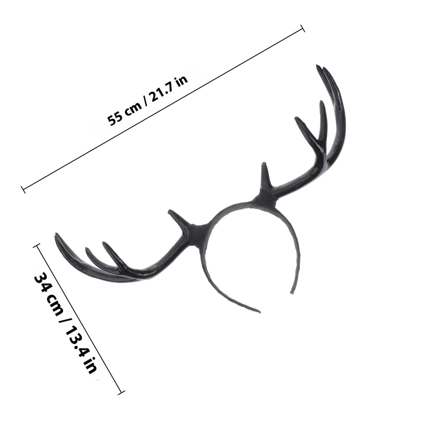Healvian Reindeer Antlers Headband,Deer Antlers Headband,Women Hairbands, Horn Ear Long,Elk Hair Crown Hair Hoop Headpiece for Halloween Cosplay Party Birthday Christmas Costume