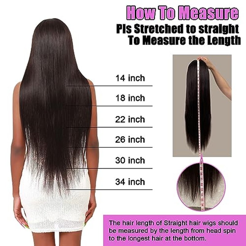 13X4 Straight Lace Front Wig Human Hair 22 Inch - 180% Density Pre Plucked with Baby Hair, Natural Dark Brown Glueless Layered Wig for Black Women