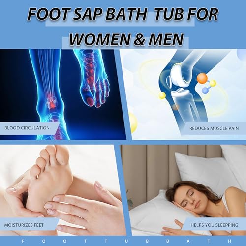 JOYMAY Foot Soaking Bath Basin, Soaking Tub, Large Basin, Feet Pedicure|Foot Massager, Ideal for Relaxation & Stress Relief - Perfect for Home & Spa Use (Blue)