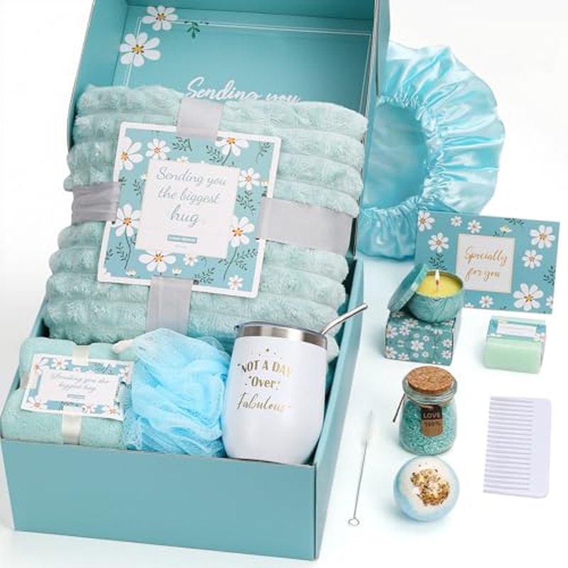 Self Care Gifts for Women, Get Well Soon Gifts Basket Care Package, Birthday Gifts Box for Women, Relaxing Bath Spa Gifts Set, Thinking of You Feel Better Gift for Her Mom Best Girl Friend Sister Wife