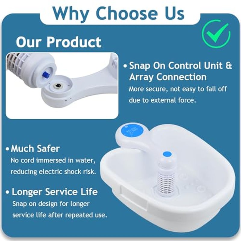 Ionic Foot Bath Detox Machine 3.0, Ionic Foot Spa for Home Detox with an Auto Start-Stop Control Unit, 2 Powerful Arrays, Foot Soaking Tub & 80 Liners