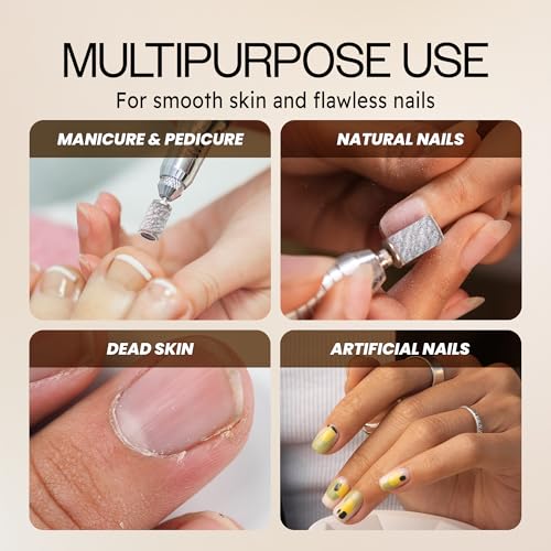 PANA 100 Pieces Nail Sanding Bands Professional Nail Manicure Great Fit for Nail Drill Bits for Acrylic Nails (120 Grit, Zebra)