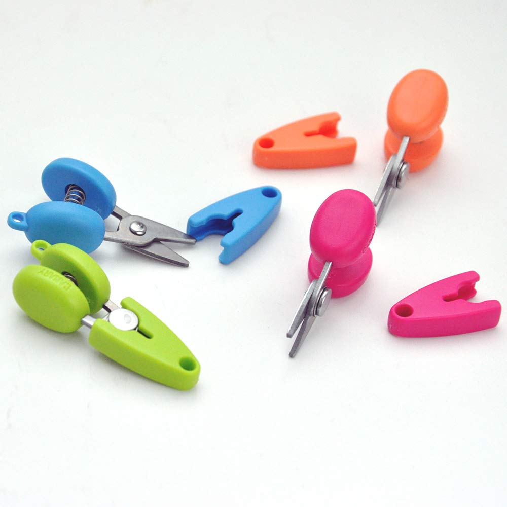CANARY Mini Travel Scissors 1.3" - TSA Approved Portable Tiny Scissors for Yarn, Sewing, Paper - Micro Keychain Snips with Safety Cap, Japanese Stainless Steel Blade, Made in Japan, Green