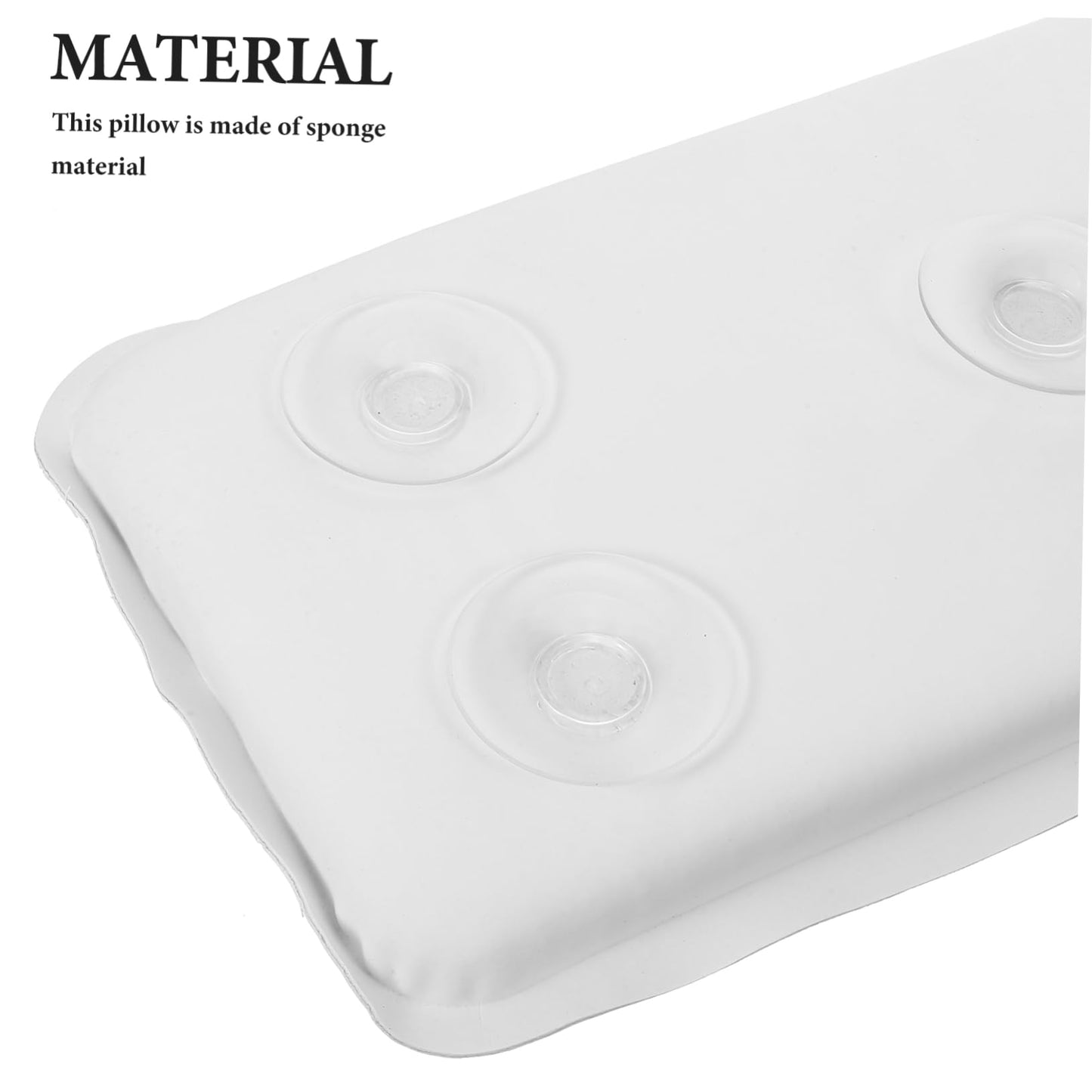 Healeved Waterproof Sponge Bath Pillow with Suction Cups for Neck Shoulder Head Support Comfortable Bathtub Cushion 14.96X7.08X1.77In Spa Bath Accessory