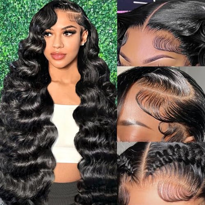 13x6 Lace Front Wigs Human Hair 30 Inch Body Wave Lace Front Wigs Human Hair Pre Plucked Natural Color Glueless Wigs Virgin Hair HD Lace Front Wigs for Women