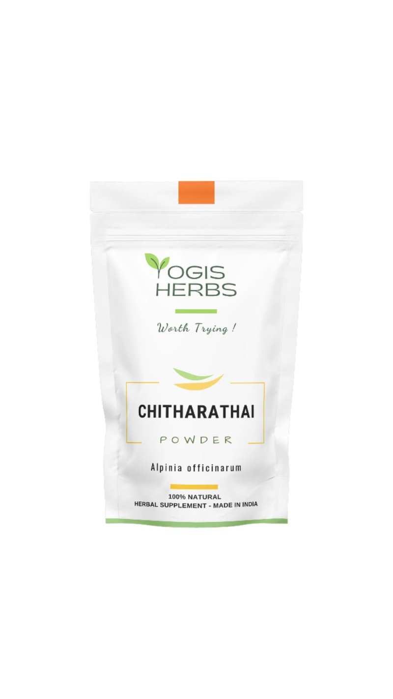 YOGIS HERBS Chitharathai Powder, Alpinia Officinarum (Lesser Galangal/Kulanjan) — Traditional Tamil & Ayurvedic Herb for Throat Comfort, Respiratory Wellness & Seasonal Support — 100% Pure