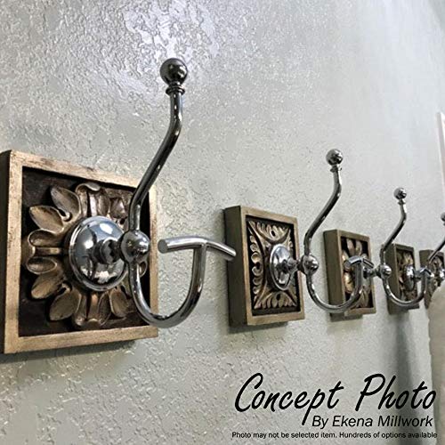 Ekena Millwork ROS03X03SPRW Springtime Square Rosette, 3 1/2"W x 3 1/2"H x 1/2"P, Rubberwood