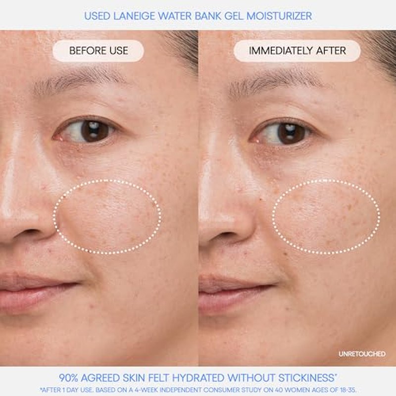 LANEIGE Water Bank Blue Hyaluronic Gel Moisturizer: Lightweight Hydrating Face Gel with Mint Extract, Hypoallergenic & Dermatologist-Tested