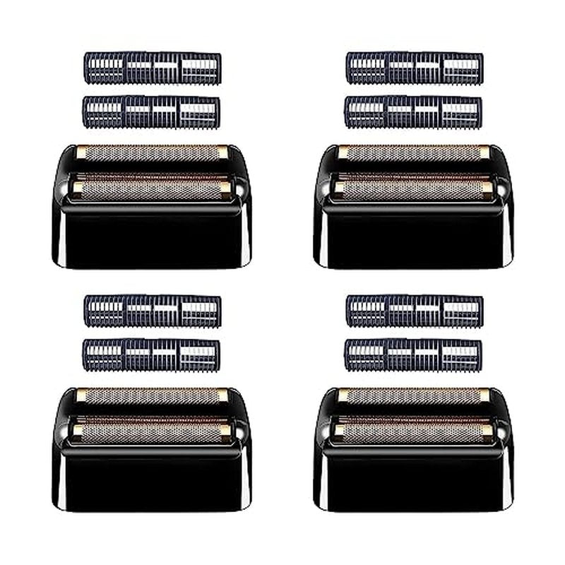 Replacement Foil and Cutters Compatible with BaBylissPRO Double Foil Shaver, Replacement Foil Compatible with BaBylissPRO FXFS2 Shaver, 4 counts (Black)