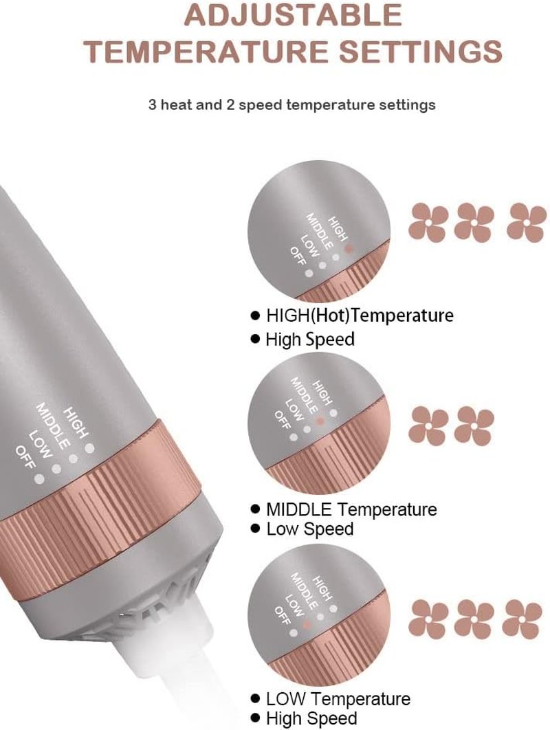 Aiko Pro 4-in-1 Blow Dryer Brush & Volumizer - Negative Ion Technology for Curling, Straightening & Styling