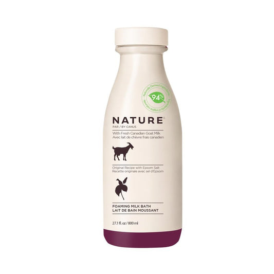 Goat Milk Bubble Bath Foaming Soak, 27.1 Fl Oz with Fresh Canadian Goat Milk, Smoothing Bath Milk for Soft Skin, Nature by Canus Original