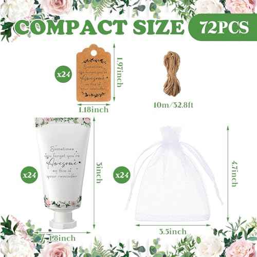 24 Sets Hand Mini Lotion Bulk Employee Appreciation Gifts Travel Size Hand Cream Inspirational Thank You Gifts for Teachers Coworkers Office Staff Team Housekeeping Appreciation Week(Delicate)