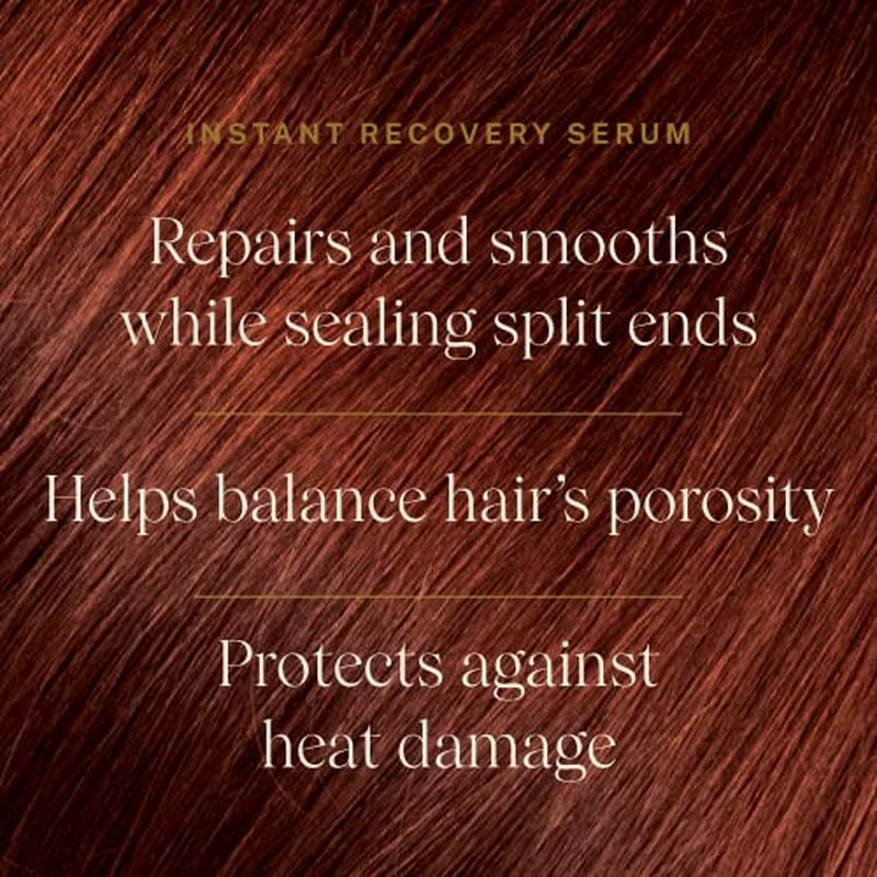 JVN Complete Instant Recovery Hair Serum, 3.4 Fl Oz, Frizz Fighting, Heat Protectant, Hair Smoothing Cream Strengthens & Repairs Damage, Silicone Free