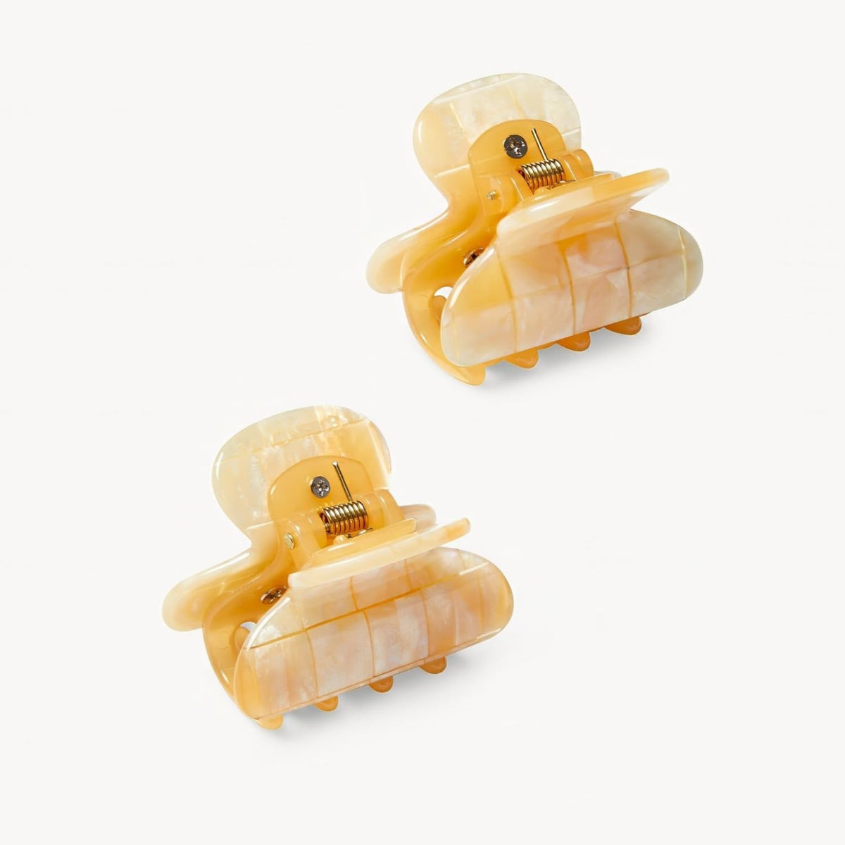 MACHETE Women Hair Clip Twin Heirloom Claw Clips in Blue Shell Checker, 1.375 inch Hair Clamps Fashion Hair Accessories