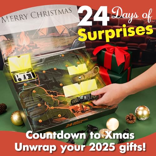 VEITORLD Gifts for Men Dad Him Christmas - Survival Gear and Equipment 12 in 1, Survival Kits - Cool Unique Fishing Hunting Birthday Gifts for Husband Teen Boy Boyfriend Women, Mens Stocking Stuffers