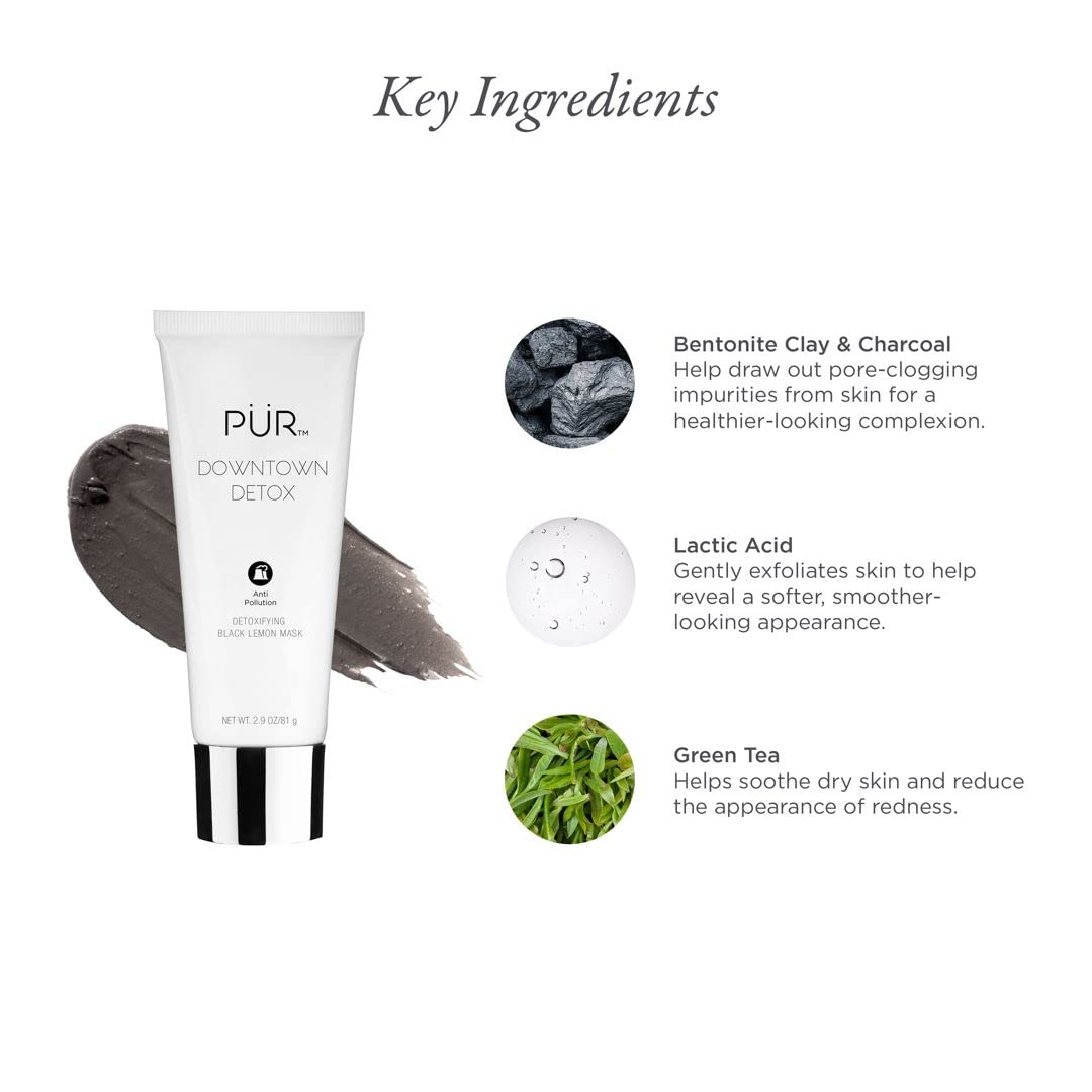 Detoxifying Black Lemon Face Mask - Charcoal & Green Tea Extract | Soothes Skin & Draws Out Impurities