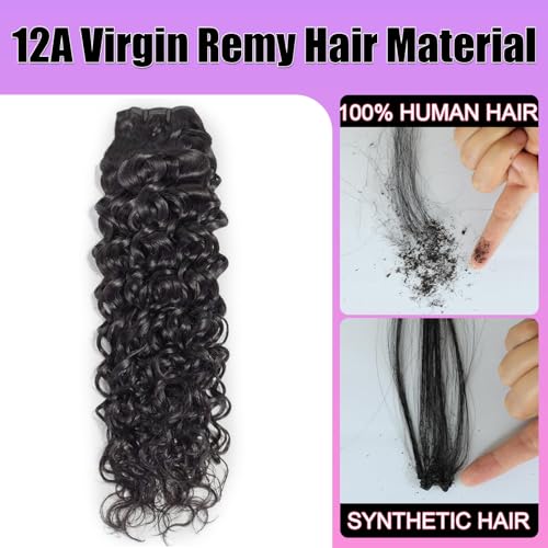 Water Wave Human Hair Bundles 18 Inch 12A Double Weft Wet and Wavy Bundles Human Hair Raw Bundles Human Hair Quick Weave Hair Bundles Natural Black