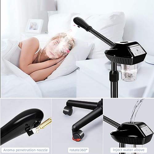 Facial Steamer, Face Steamer on on Wheels with More Steam, Adjustable Height for Face Steamer Suitable for Personal Home and Professional Personal Care Places£¬Moisturizing and Hydrating.