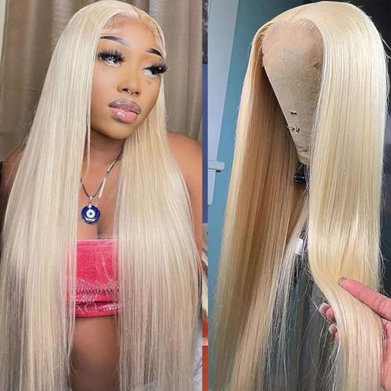613 Lace Front Wig Human Hair 200 Density 613 13x6 Straight Blonde Human Hair Wig Pre plucked for Women 613 HD Lace Frontal Wig 13x6 22 Inch