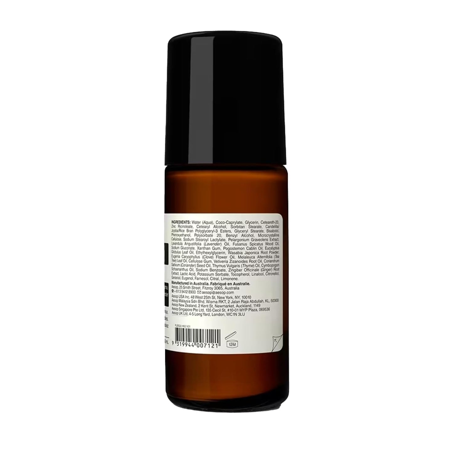 Aesop Aluminum Free Roll On Deodorant for Women & Men | Vetiver, Zinc, and Tea Tree to Reduce Odor | Alcohol-Free Formula for Sensitive Skin | Woody & Earthy | 1.6 oz