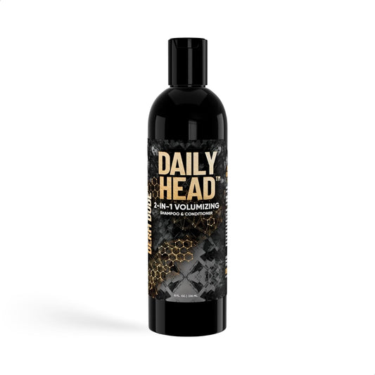Derm Dude Daily Head 2-in-1 Volumizing Shampoo & Conditioner for Men | Thickening Hair Wash with Biotin, Saw Palmetto & Caffeine | Strengthens, Cleans & Boosts Fuller-Looking Hair, 8oz