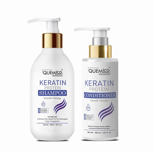 Keratin Shampoo and Conditioner Set - Sulfate and Parabens Free, Enriched With Moroccan Argan Oil | For Dry & Frizzy Hair | Moisturizing Treatment For Men and Women, 15.21 fl.oz