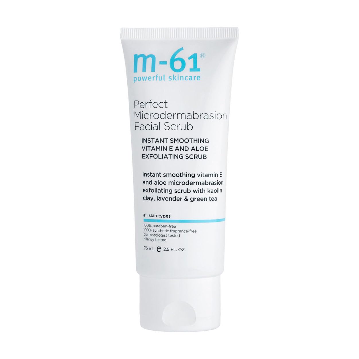 m-61 Perfect Microdermabrasion Facial Scrub - Smoothing, Exfoliating Face Scrub with Vitamin E, Kaolin Clay, Aloe | For All Skin Types | Derm & Allergy Tested | Made in USA - 2.5 Fl Oz