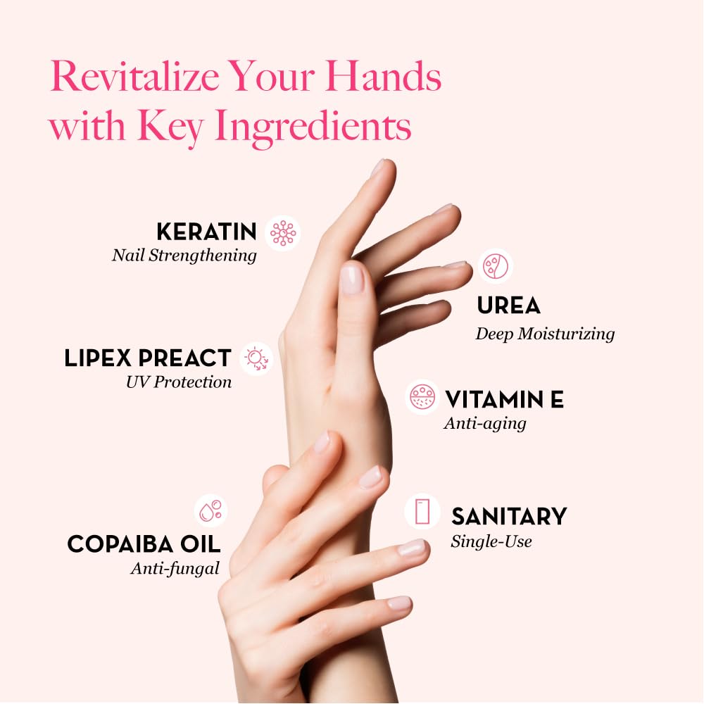 Bodipure Keratin Hand Mask Gloves for Dry Cracked Hands – Deep Moisturizing Cuticle Repair Treatment – Professional Spa Hydrating Gloves for Soft Hands & Nails – 12 Pair Pack