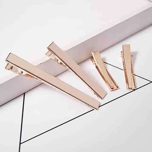 120pcs Mixed 4 Sizes KC Gold Flat Single Prong Alligator Hair Clips 35/45/56/75mm for DIY Craft (KC Gold)