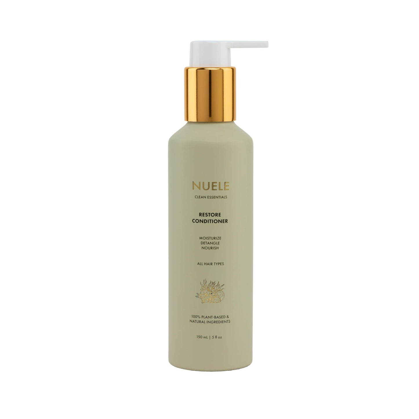 Nuele Clean Essentials Restore Conditioner | Moisturize, Detangle, Nourish | For All Hair Types | 100% Plant-Based & Natural Ingredients | 5 Fl Oz