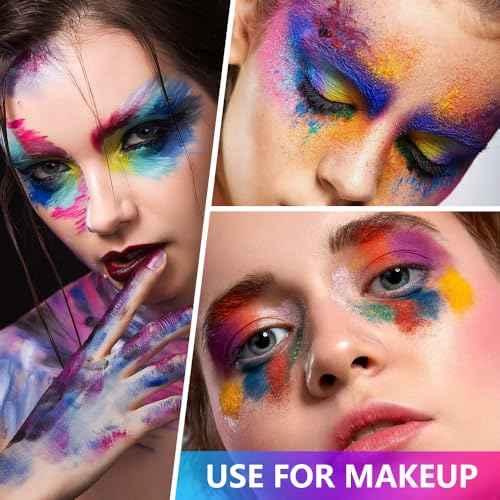 Neon Pigment Powder for Nails Eyeshadow - 36 Colors Fluorescent Neon Rainbow Smoke Nails, 3D Nail Art Pigment Powder for Acrylic Nails, Halloween Neon Makeup Pigment Eyeshadow Liner