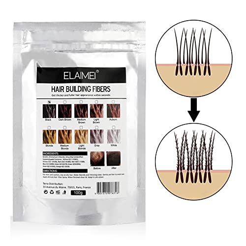 Hair Fibers Spray Refill Powder 100 Grams,Black,Thinning Fine Hair Loss Concealer,Undetected & Unscented,Refill Exsiting Shaker Bottle