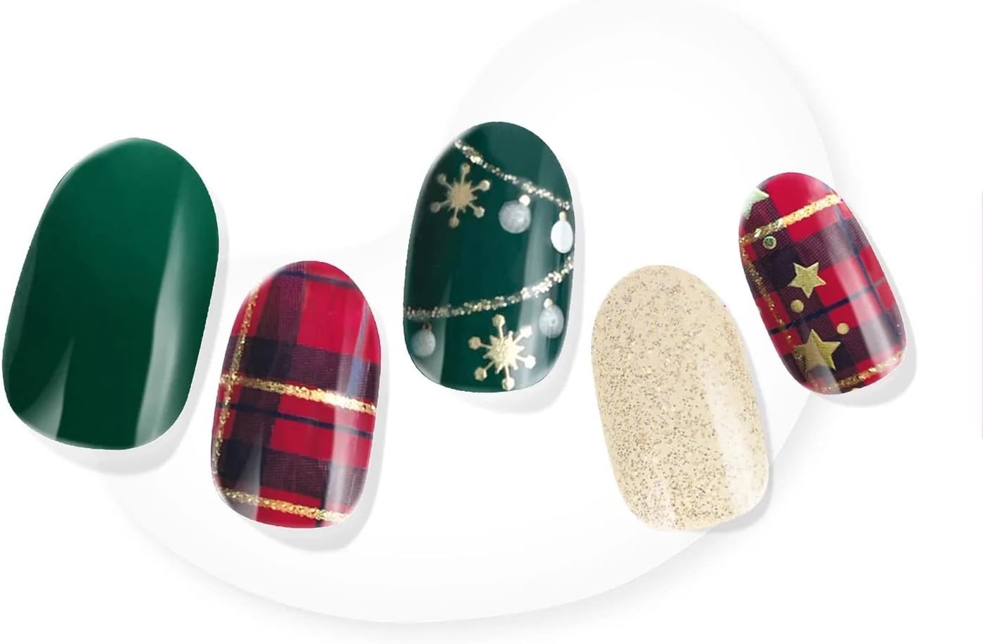 Dashing Diva Glaze Nail Strips - Victorian Plaid Gel Wraps | Long-Lasting, Chip Resistant | 34 Salon Quality Strips, Prep Pad & File