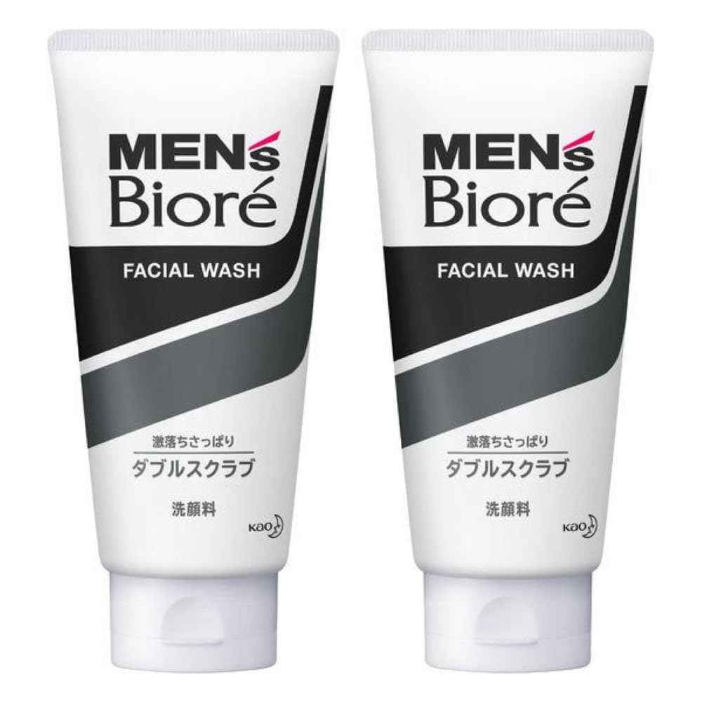Kao Biore Mens Double Scrub Wash New Net Wt.130g (2 pack)