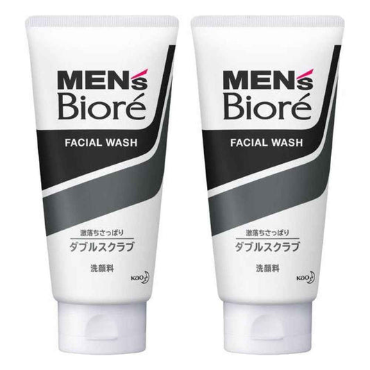 Kao Biore Mens Double Scrub Wash New Net Wt.130g (2 pack)