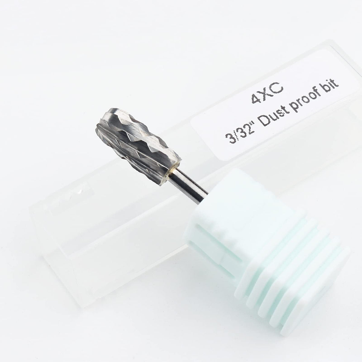 QUNZHAO Nail Drill Bits Dust Droof Bit Tungsten Steel Fast Remove Acrylic or Hard Gel 3/32" Shank - Manicure, Nail Art, Drill Machine Accessories (4X Extra coarse-4XC, Silver)