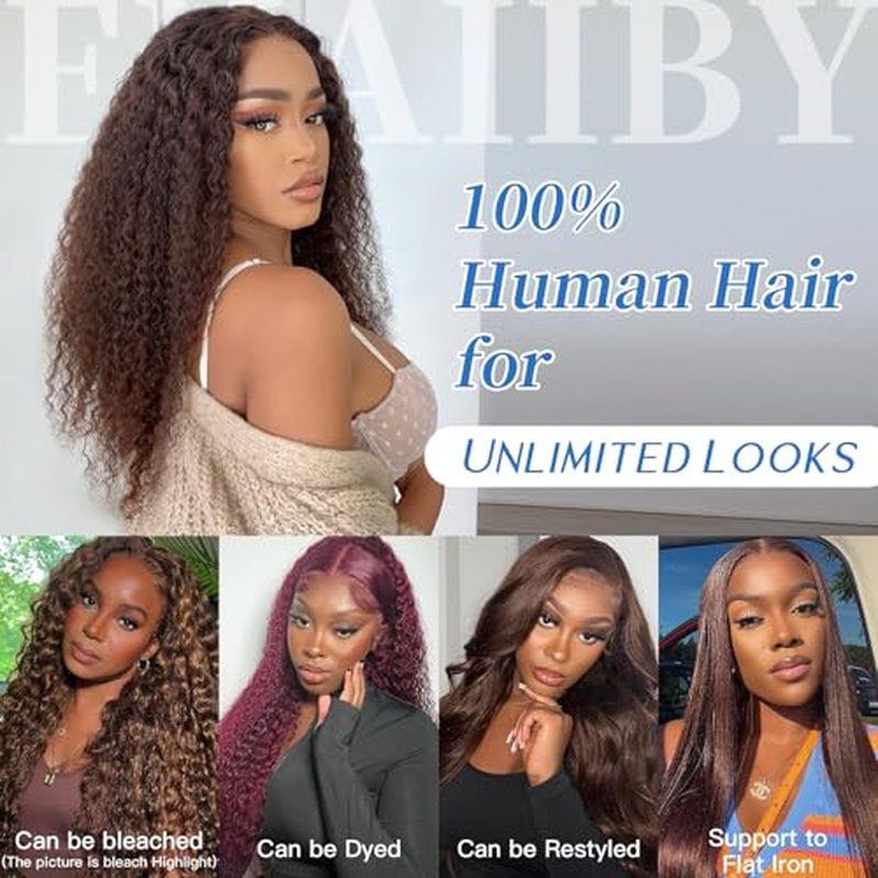 Chocolate Brown Bundles Human Hair 10 12 14 Inch Brazilian Color 4 Deep Wave Bundles Human Hair Unprocessed Breezy Wave Virgin Hair for Black Women with Silky Texture & Quick Weave