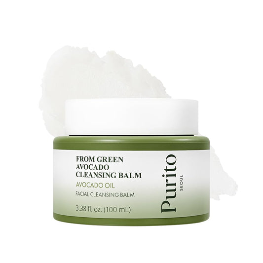 PURITO From Green Avocado Cleansing Balm 100ml / 3.38 fl. oz., Melt-In Moisture with Avocado Oil, Vegan, Cruelty-Free, Suitable for Dry Skin, Korean Skincare