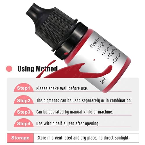 5ml Permanent Makeup Pigment Ink Eyebrow Lip Microblading Tattoo Ink Cosmetic Natural Microblading Color Pigment for Tattoo Machine (Orange)