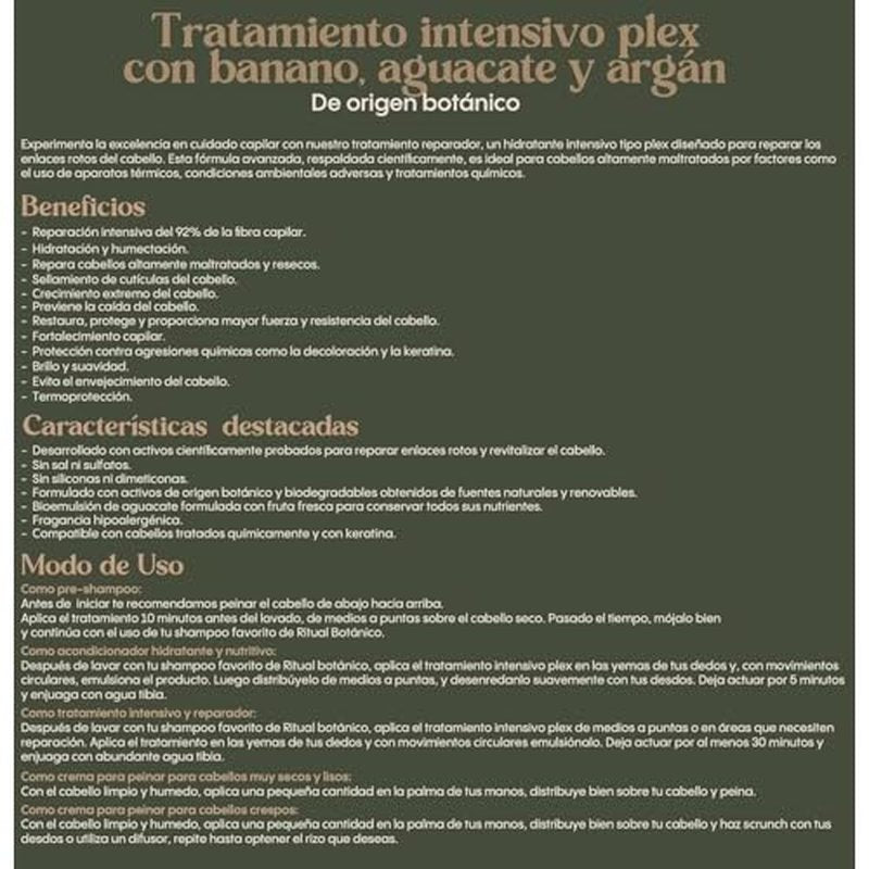 Ritual Botanico Ultra Reparador S.O.S Shampoo con Cebolla y Arg?n | Tratamiento Intensivo Plex con Banano, Aguacate - Kit Colombiano