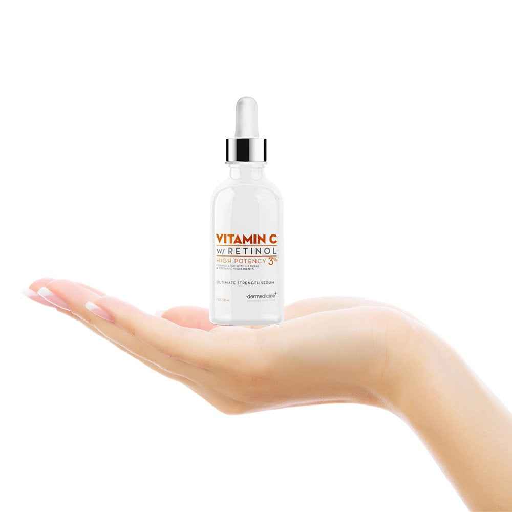 Vitamin C High Potency 3% Retinol Blend | Anti-Aging Serum for Face | Professional Grade Quality | Helps Reduce Appearance of Fine Lines & Wrinkles, Brightens and Improves Appearance of Skin Tone