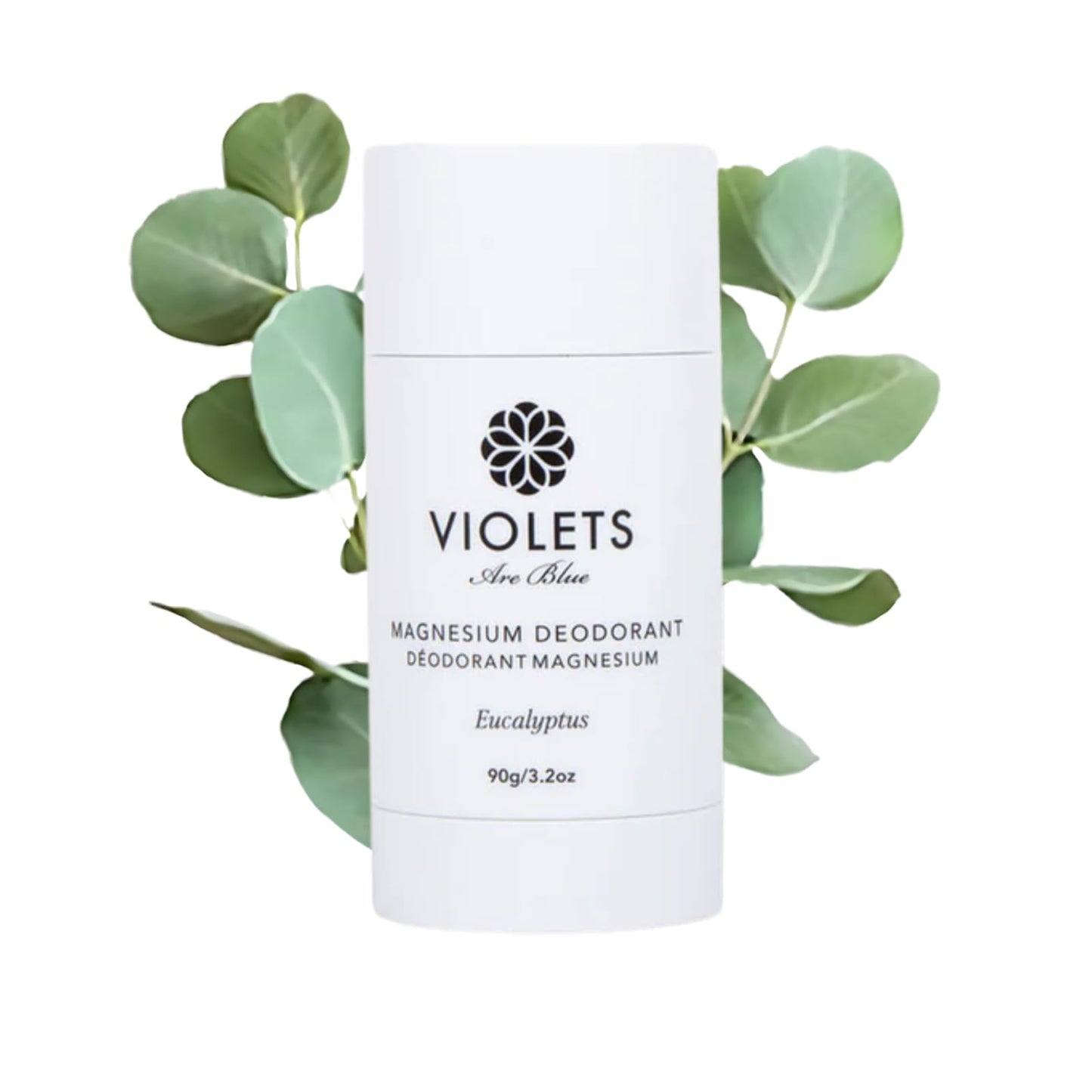 Violets Are Blue Magnesium Deodorant – Award-Winning, Aluminum-Free, Baking Soda-Free – Long-Lasting Natural Deodorant with Coconut Oil – Cream Formula for Women & Men 3.2oz (Eucalyptus)